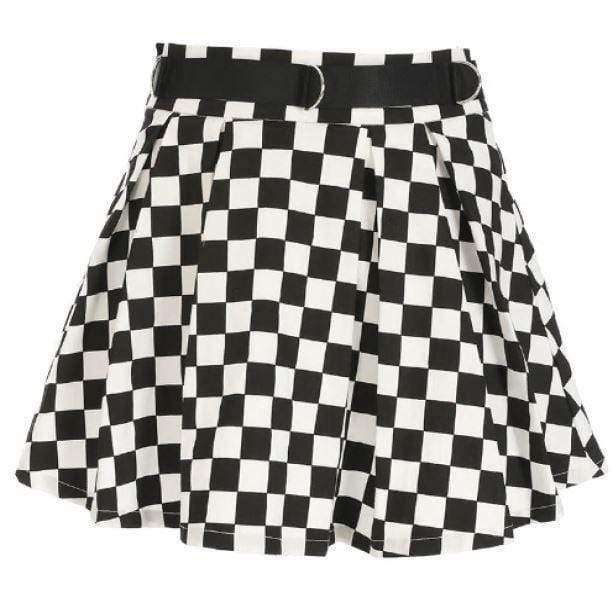 Y2K Checkerboard Skirt: Retro Grunge Outfit for Summer Vibes