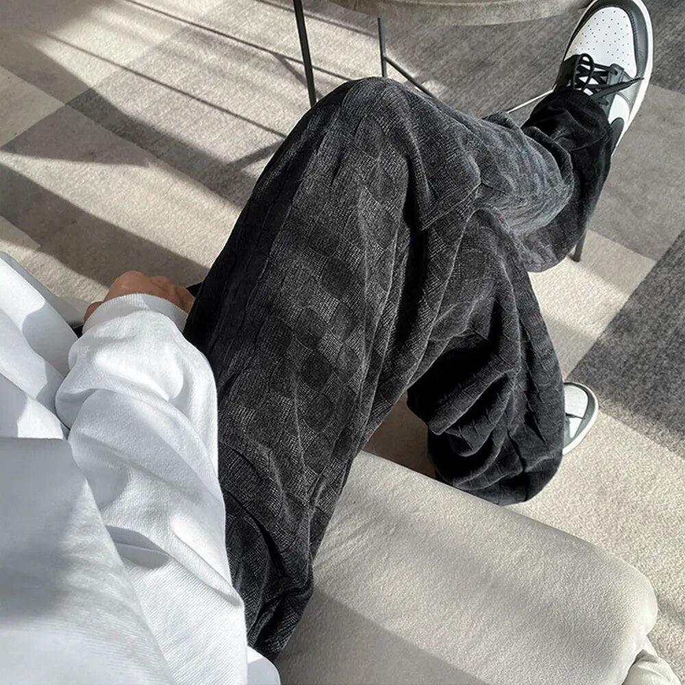 Y2K Checkered Elasticated Sweatpants for Trendy Summer Outfits