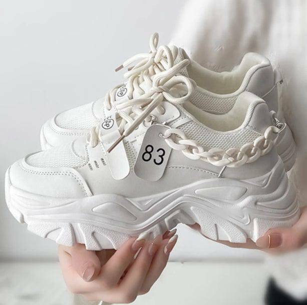 Y2K Chunky Sneakers with Chain for Retro Summer Vibes