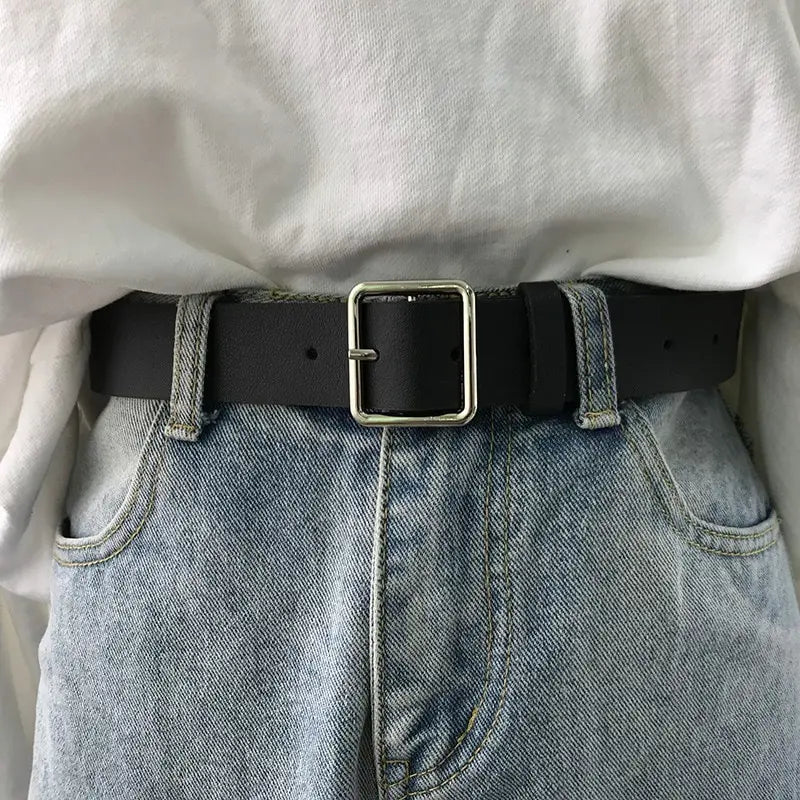 Y2K Classic Faux Leather Belt for Trendy Summer Outfits and Grunge Looks