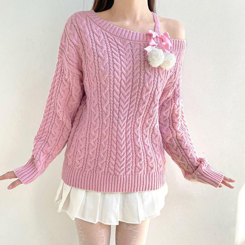 Y2K Coquette Cut-Out Knit Sweater for Trendy Summer Outfits