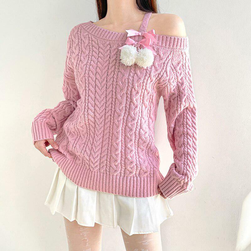 Y2K Coquette Cut-Out Knit Sweater for Trendy Summer Outfits