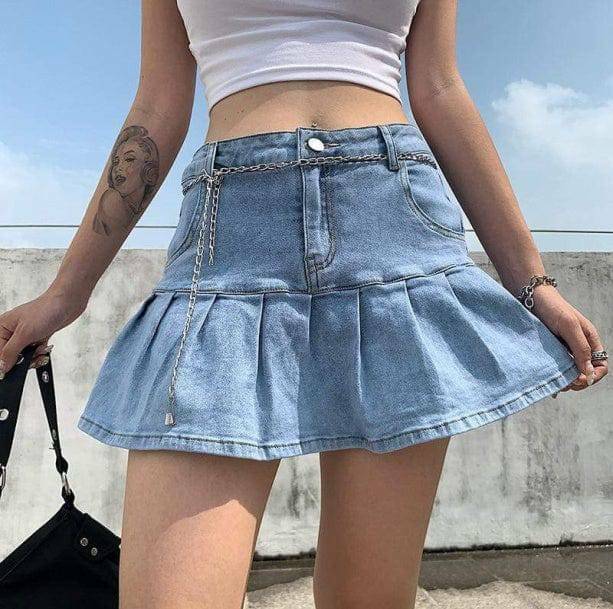 Y2K Coquette Denim Skirt: Retro Summer Outfit for Trendy Women