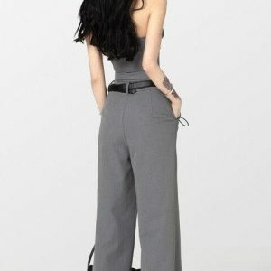 Y2K Corset Top & Wide Leg Pants Set for Trendy Summer Outfits