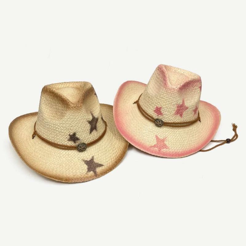 Y2K Cowgirl Adjustable Woven Straw Hat for Retro Summer Vibes