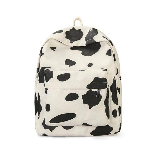 Y2K Cow's Milk Backpack: Retro 90s Grunge Style for Summer Outfits