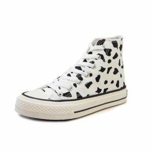 Y2K Cow's Milk Sneakers: Retro 90s Grunge Style for Trendy Outfits