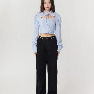 Y2K Cut Out Crop Top: Retro Style for Summer Vibes and 90s Fashion