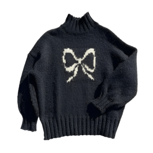 Y2K Cutesy Bow Sweater: Retro Style for Summer Y2K Outfits