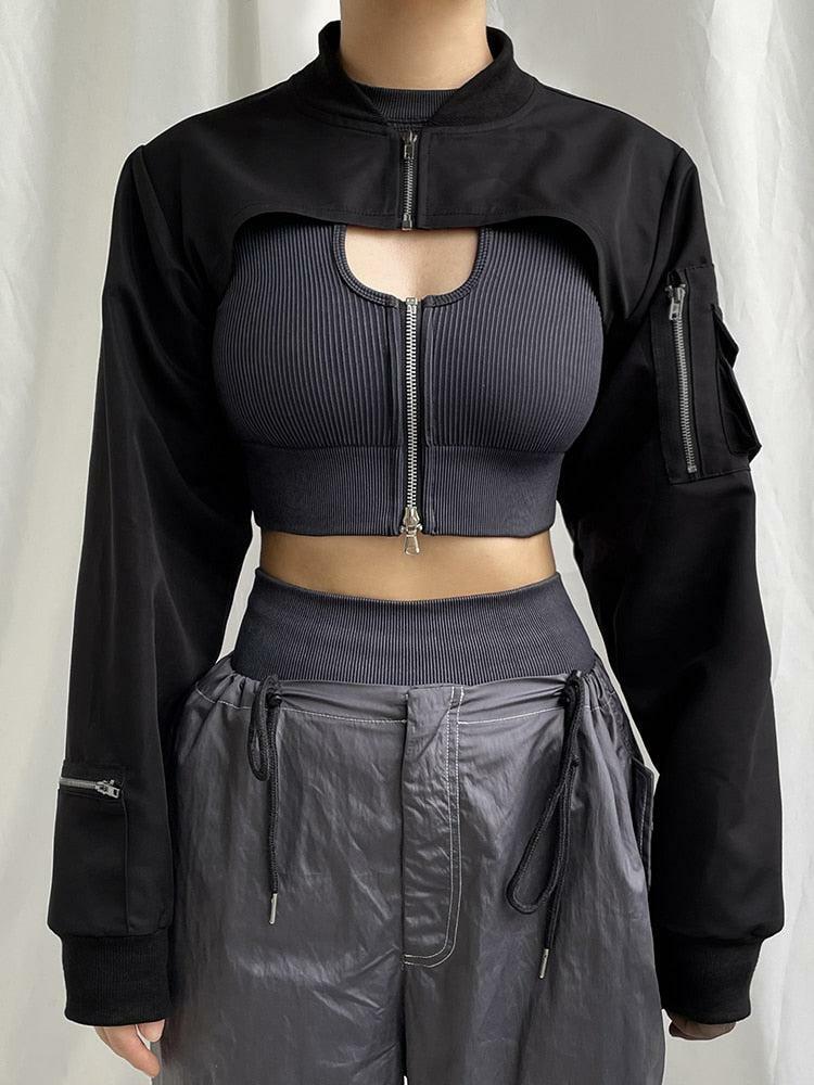 Y2K Cyberpunk Bolero Jacket for Retro Summer Outfits and Grunge Style