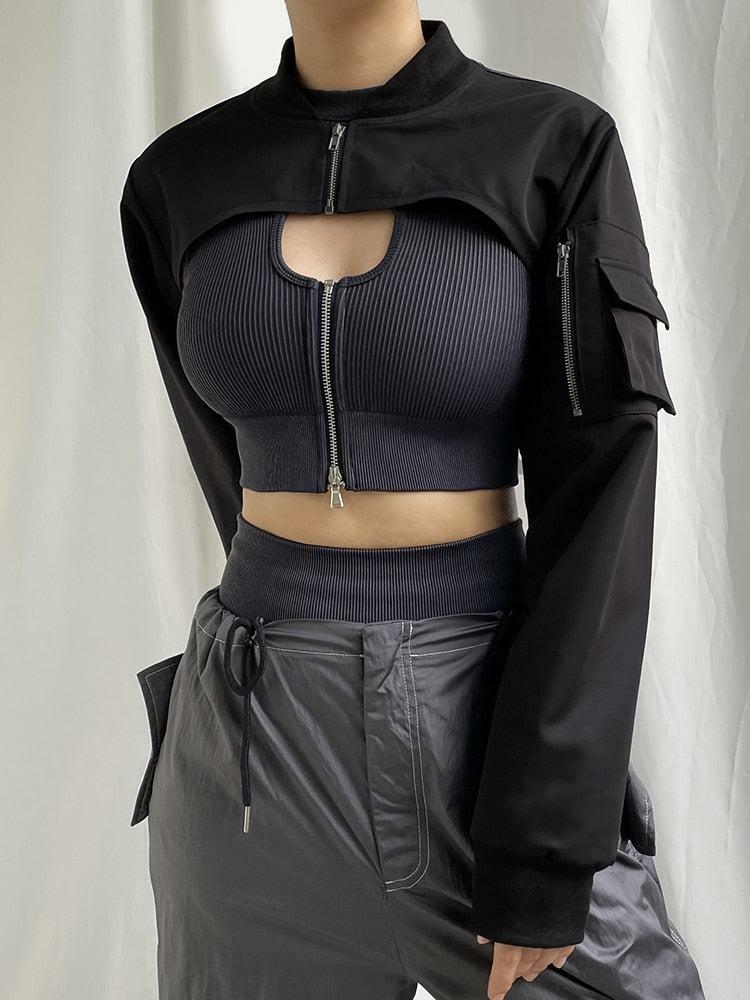 Y2K Cyberpunk Bolero Jacket for Retro Summer Outfits and Grunge Style