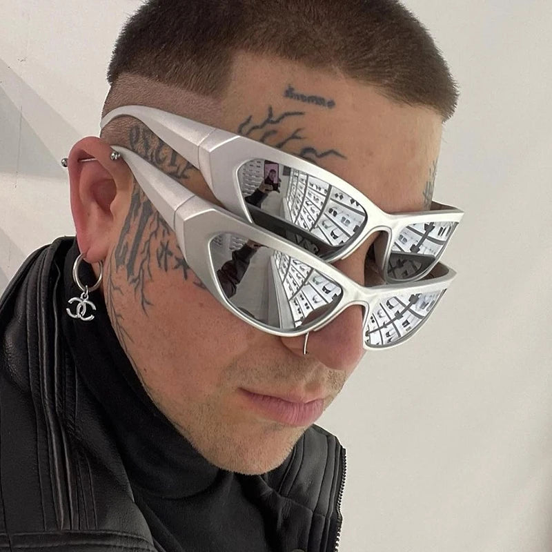 Y2K Cyberpunk Cat Eye Sunglasses for Retro Summer Rave Outfits