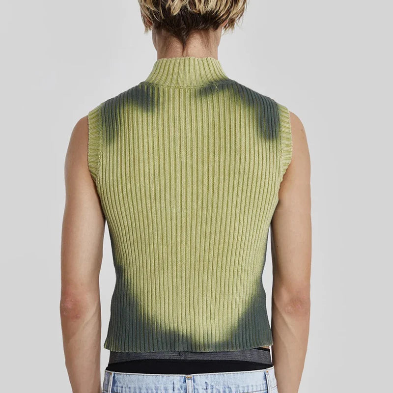 Y2K Cyberpunk Zip-Up Cardigan Vest for Trendy Summer Outfits