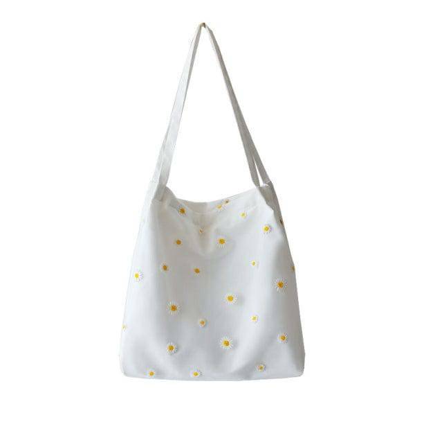 Y2K Daisy Embroidered Tote Bag - Retro Summer Style for Every Occasion