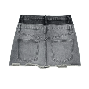 Y2K Dark Denim Mini Skirt - Retro Grunge Style for Summer Outfits