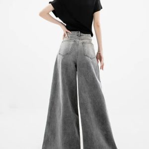 Y2K Dark Wash Super Wide Leg Jeans for Retro 90s Grunge Outfits