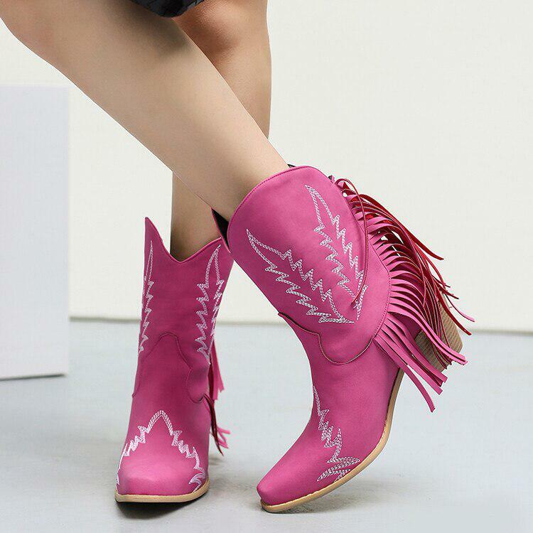 Y2K Disco Cowgirl Fringe Ankle Boots for Retro Summer Outfits