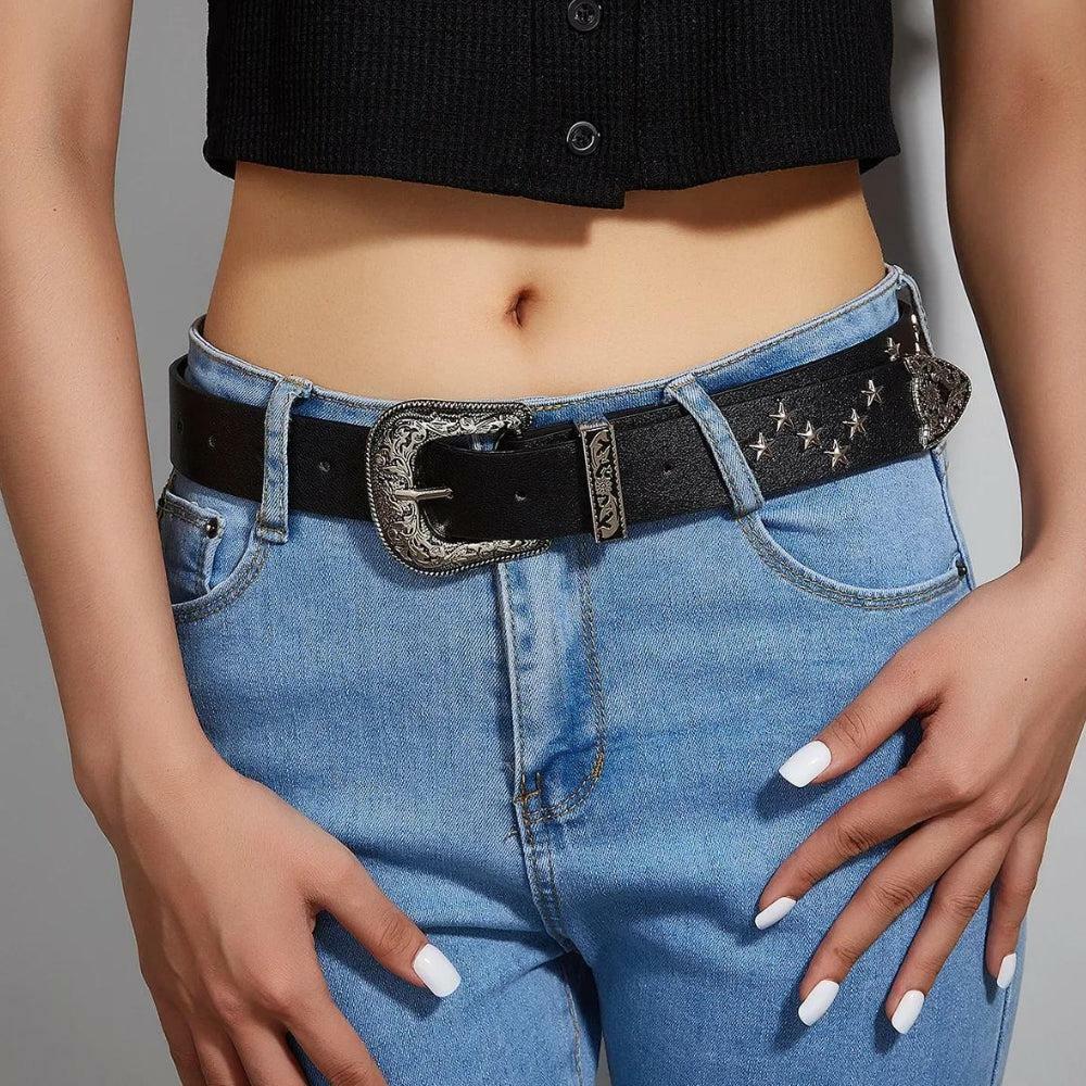 Y2K Disco Cowgirl Star Belt for Retro Summer Outfits and Parties