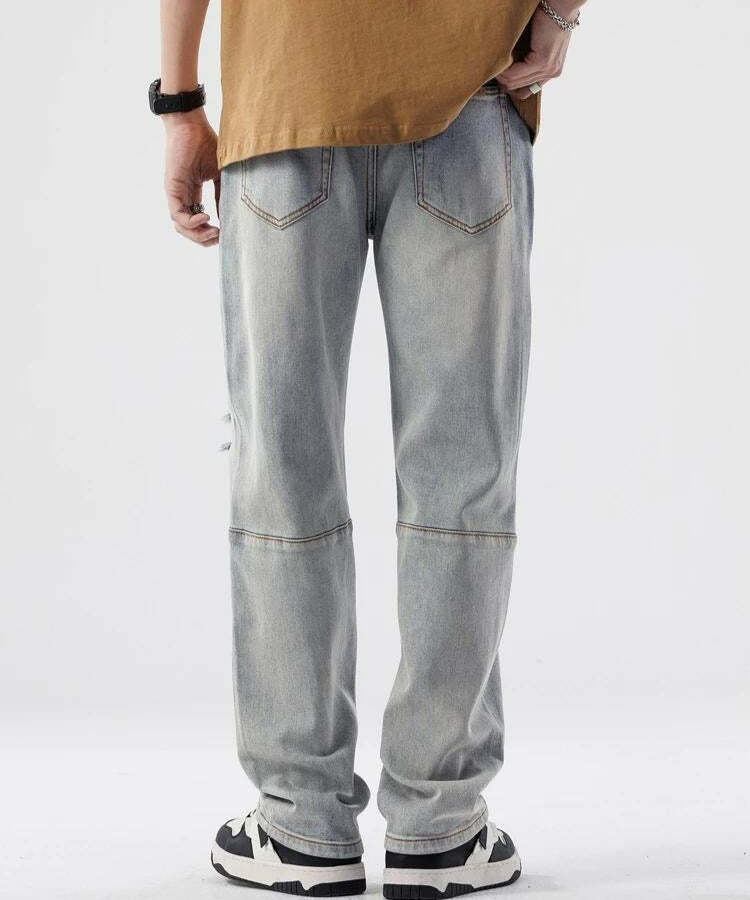 Y2K Distressed Straight Leg Jeans for Retro Summer Outfits