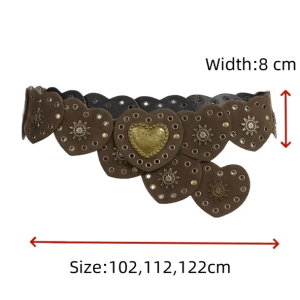 Y2K Fairycore Heart Buckle Belt for Retro Summer Outfits and Grunge Fits