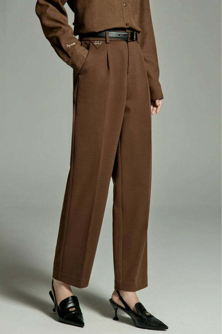 Y2K Fashion Classiccore Tailored Suit Pants for Retro Summer Vibes