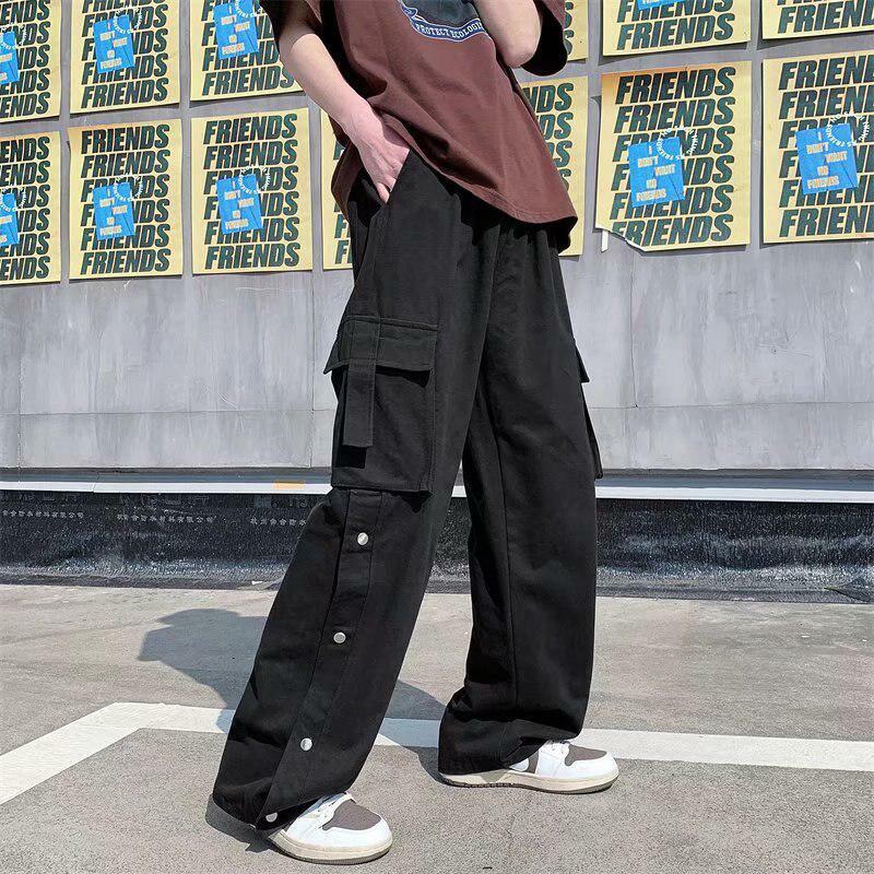 Y2K Fashion Elastic Waist Wide Leg Cargo Pants for Trendy Summer Vibes