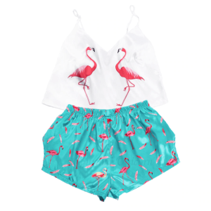 Y2K Flamingos Pajama Set: Retro Summer Vibes for Cozy Nights