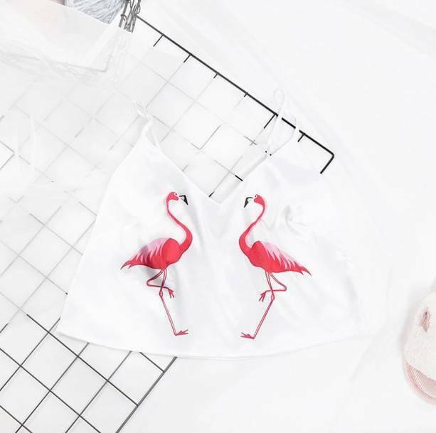 Y2K Flamingos Pajama Set: Retro Summer Vibes for Cozy Nights