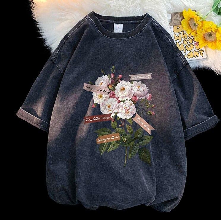 Y2K Floral Baby Tee - Retro Summer Outfit for Trendy Women