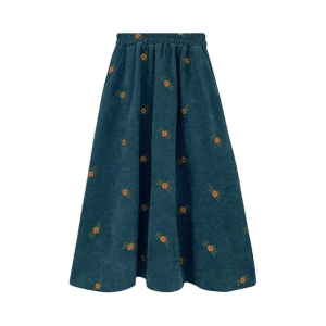 Y2K Floral Corduroy Skirt - Retro 90s Grunge Summer Outfit Essential