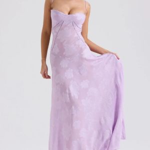 Y2K Floral Lace Up Maxi Dress for Summer Parties and Retro Vibes