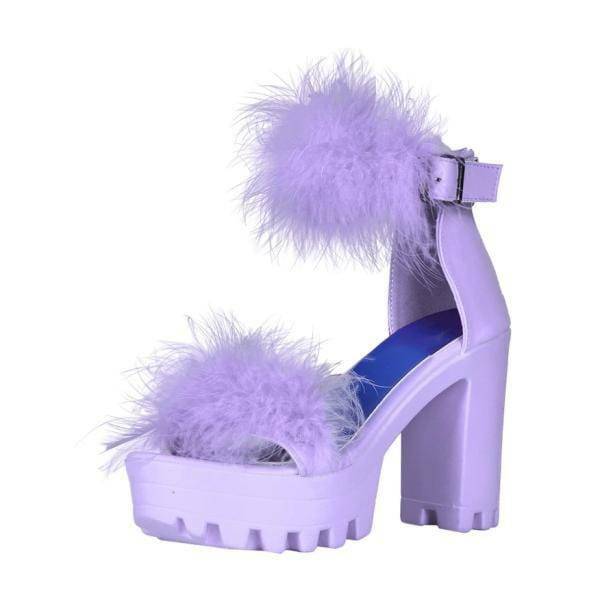 Y2K Fluffy Open Toe Party Shoes for Trendy Summer Outfits