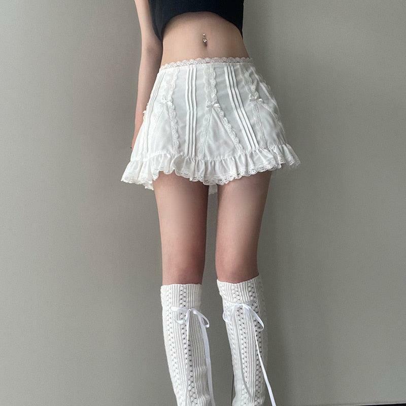 Y2K Frill Hem Mini Skirt - Trendy Summer Outfit for Retro Vibes