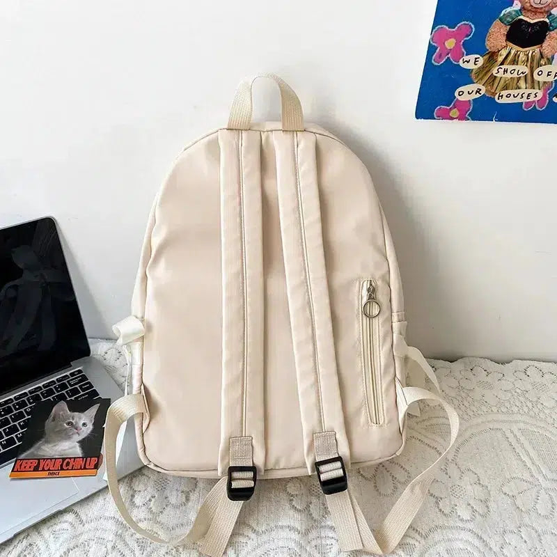 Y2K Grunge Bow School Backpack - Retro 90s Fashion Statement Accessory