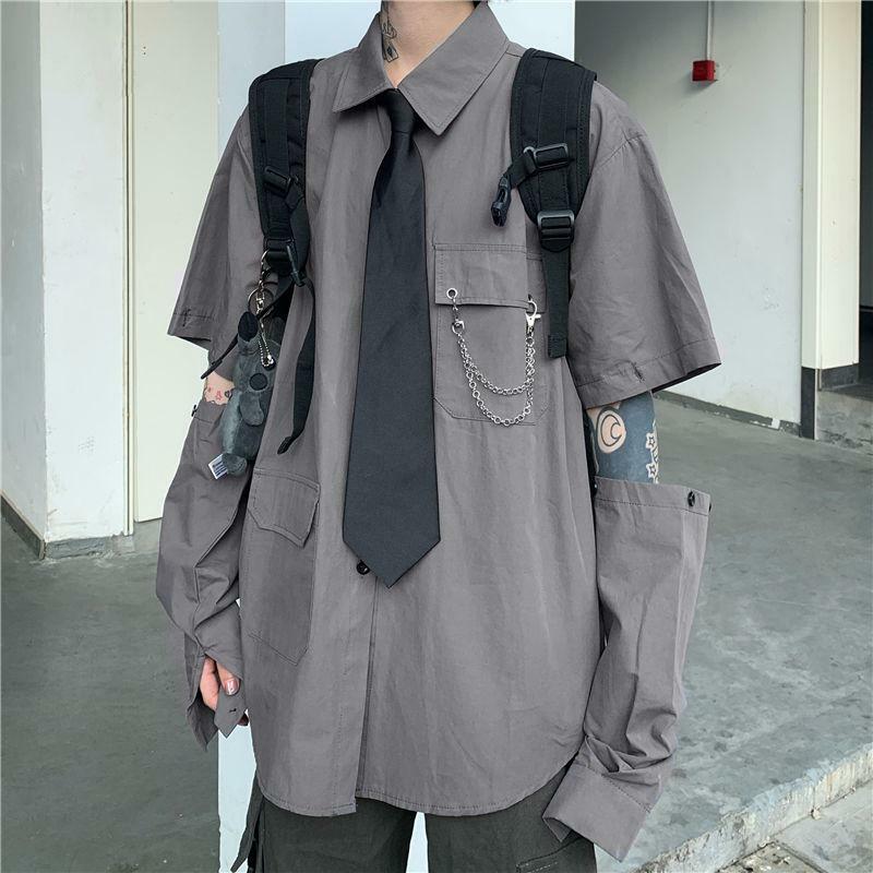 Y2K Grunge Detachable Sleeve Shirt for Trendy Summer Outfits