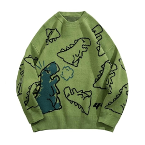 Y2K Grunge Dino Sweater: Retro 90s Fashion for Trendy Summer Outfits