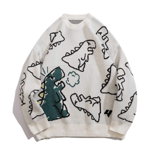 Y2K Grunge Dino Sweater: Retro 90s Fashion for Trendy Summer Outfits