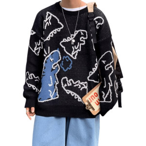 Y2K Grunge Dino Sweater: Retro 90s Fashion for Trendy Summer Outfits