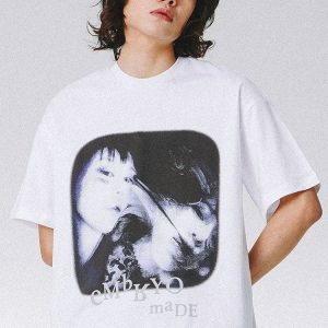 Y2K Grunge Embryo Made Tee: Retro 90s Summer Outfit Essential