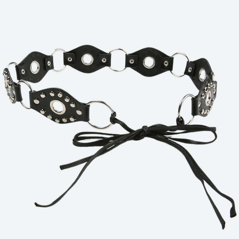 Y2K Grunge Faux Leather Lace-Up Belt for Retro Summer Outfits