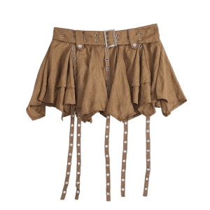 Y2K Grunge Goblincore Mini Skirt for Retro Summer Outfits