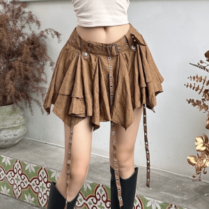 Y2K Grunge Goblincore Mini Skirt for Retro Summer Outfits