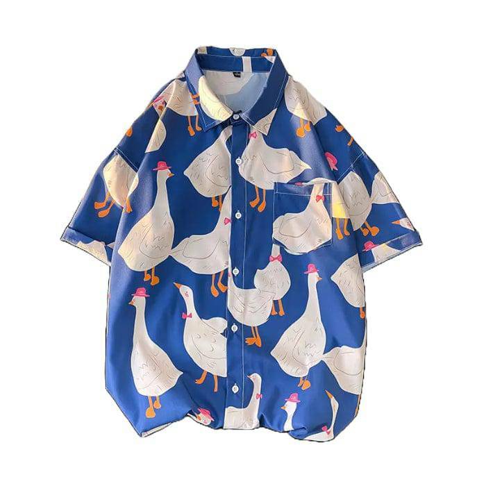 Y2K Grunge Goose Shirt: Retro 90s Fashion for Summer Outfits