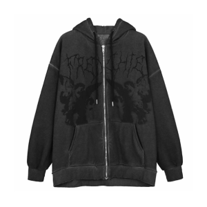 Y2K Grunge Guardian Hoodie: Retro 90s Fashion for Trendy Summer Outfits