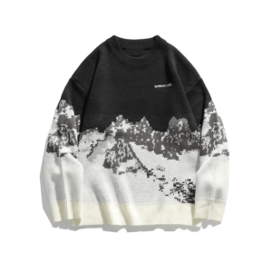 Y2K Grunge Mountain Peak Sweater - Retro 90s Fashion Essential