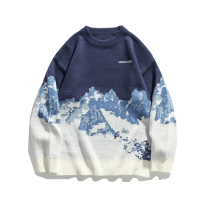 Y2K Grunge Mountain Peak Sweater - Retro 90s Fashion Essential