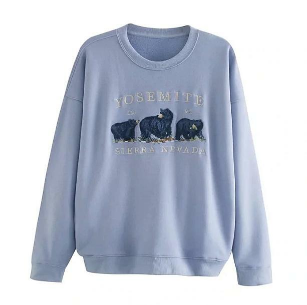 Y2K Grunge Nevada Bear Sweatshirt - Retro 90s Style for Summer Vibes