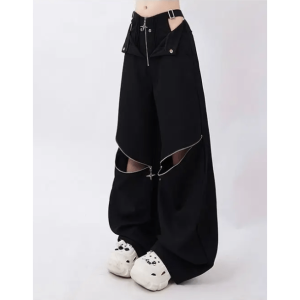 Y2K Grunge Open Zip Pants for Trendy Summer Outfits & Retro Vibes