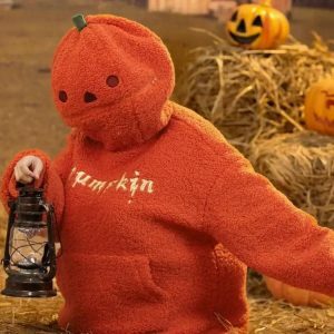 Y2K Grunge Pumpkin Hoodie - Retro 90s Style for Fall Fashion