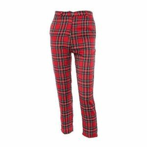 Y2K Grunge Red Checkered Pants for Retro Summer Outfits and Parties